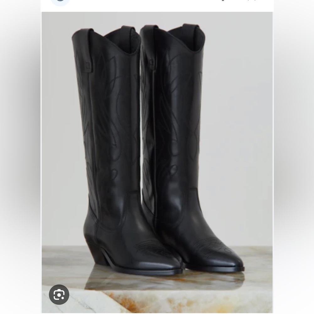 Closed Black Leather Cowboy Boots